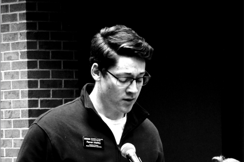 Raven Maltby, UCCS Director of Finance, spoke at the March 5 SGA meeting. (Jack Lusk|The Scribe)